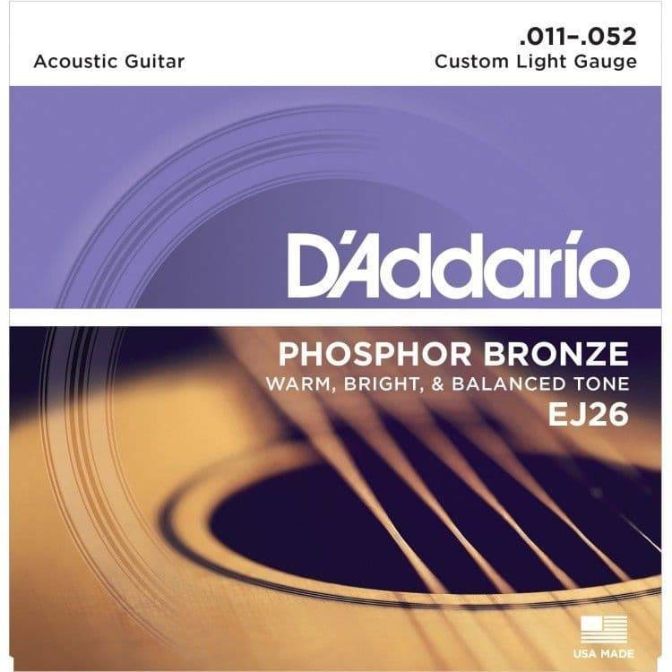 D`Addario EJ26 струны для акустической гитары из фосфорной бронзы 11-52