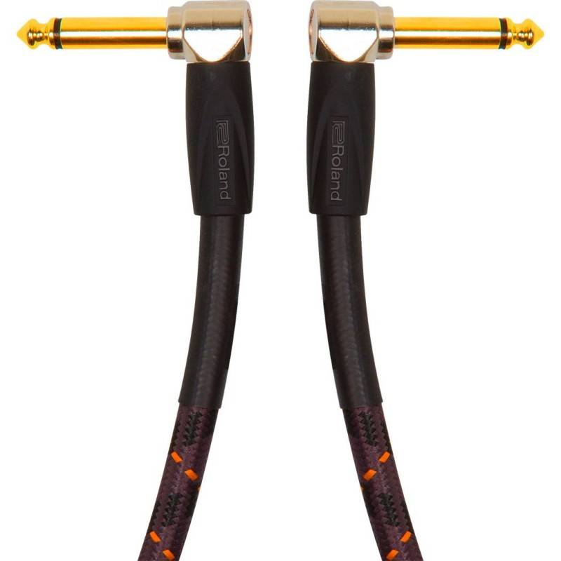 Roland Black RIC-B3AA инструментальный кабель TS-TS угловой-угловой 1 метр