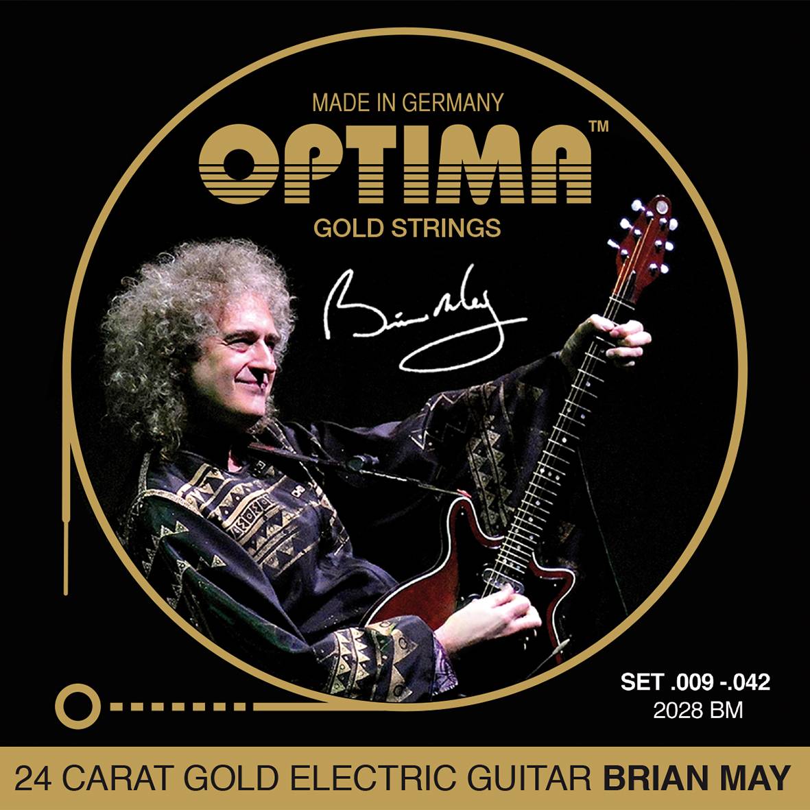 9-42 OPTIMA E-Gitarre 24K GOLD STRINGS Brian May Signature (Электрогитара) - струны