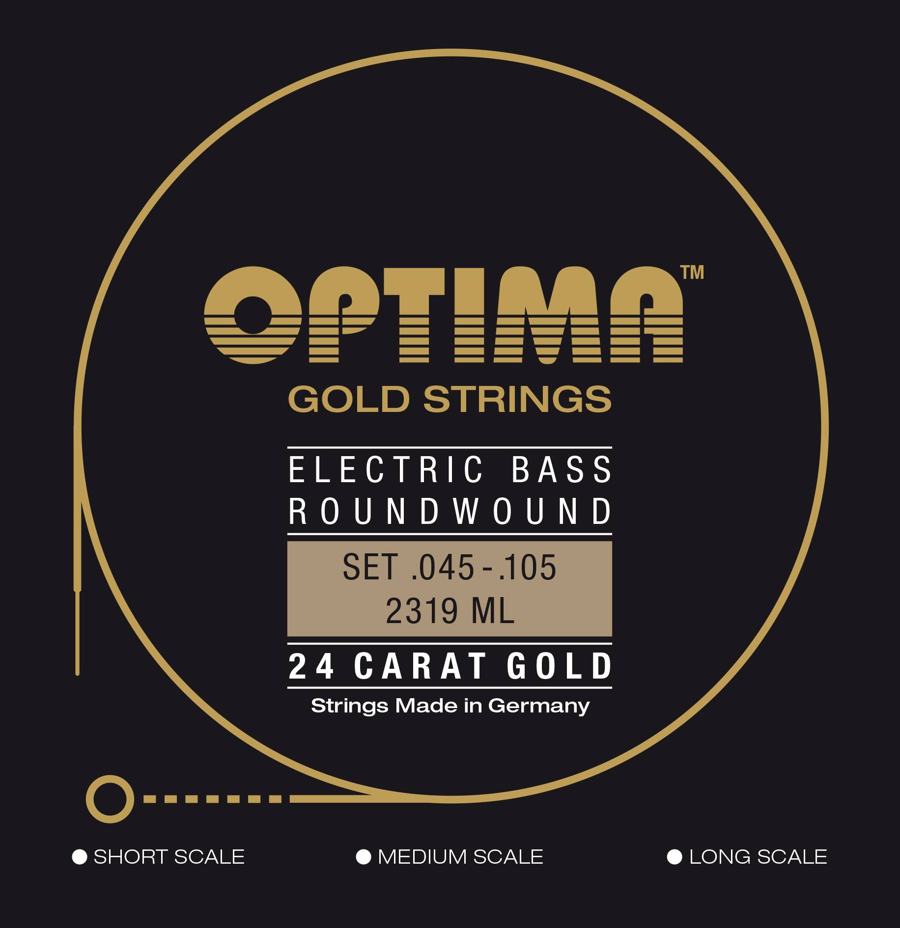 45-105 OPTIMA E-Bass 24K GOLD STRINGS Long Scale (Бас-гитара) - струны