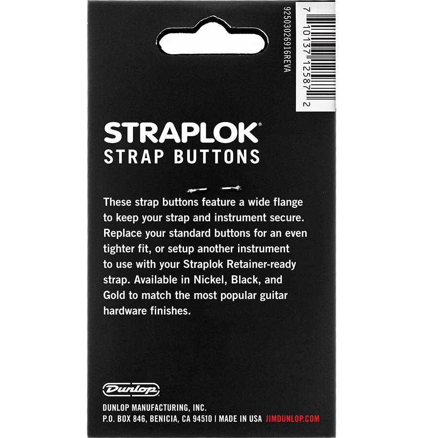 Dunlop Straplock Button Dual Design Black (2 шт.) - крепление для ремня