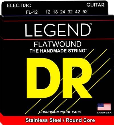 DR FL-12 Legend Flat-Wound струны с плоской оплеткой для электрогитары 12-52