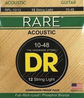 DR RPL-10/12 Rare Phosphor Bronze струны для акустической двенадцатиструнной гитары из фосфорной бронзы 10-48