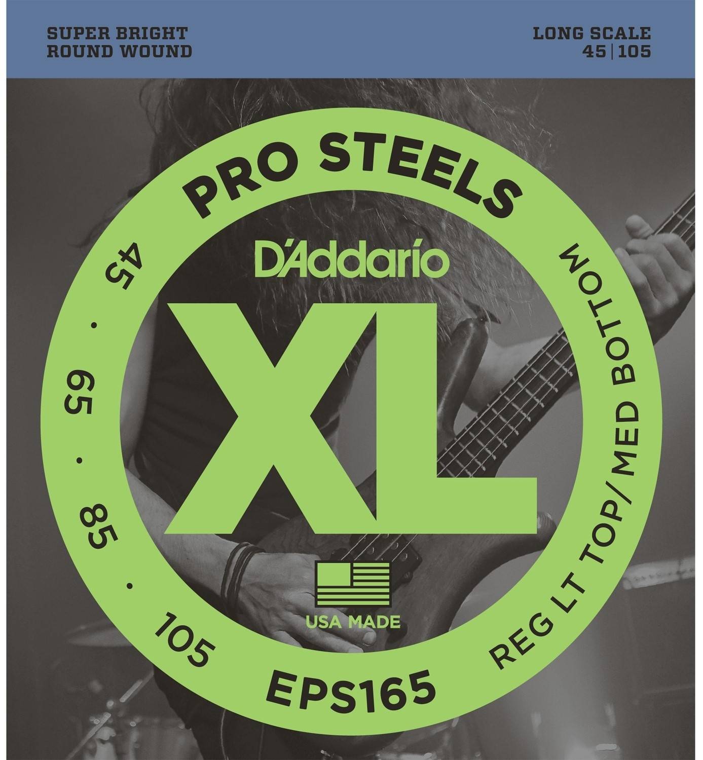 D`Addario EPS165 стальные струны для четырёхструнной бас-гитары 45-105