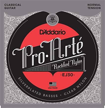 D`Addario EJ30 Pro Arte Reclified Nylon Normal Tension струны для классической гитары с прозрачным нейлоном и посеребрённой оплёткой нормального натяж