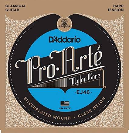 D`Addario EJ46 Pro Arte Nylon Core Hard Tension струны для классической гитары с прозрачным нейлоном и посеребрённой оплёткой сильного натяжения
