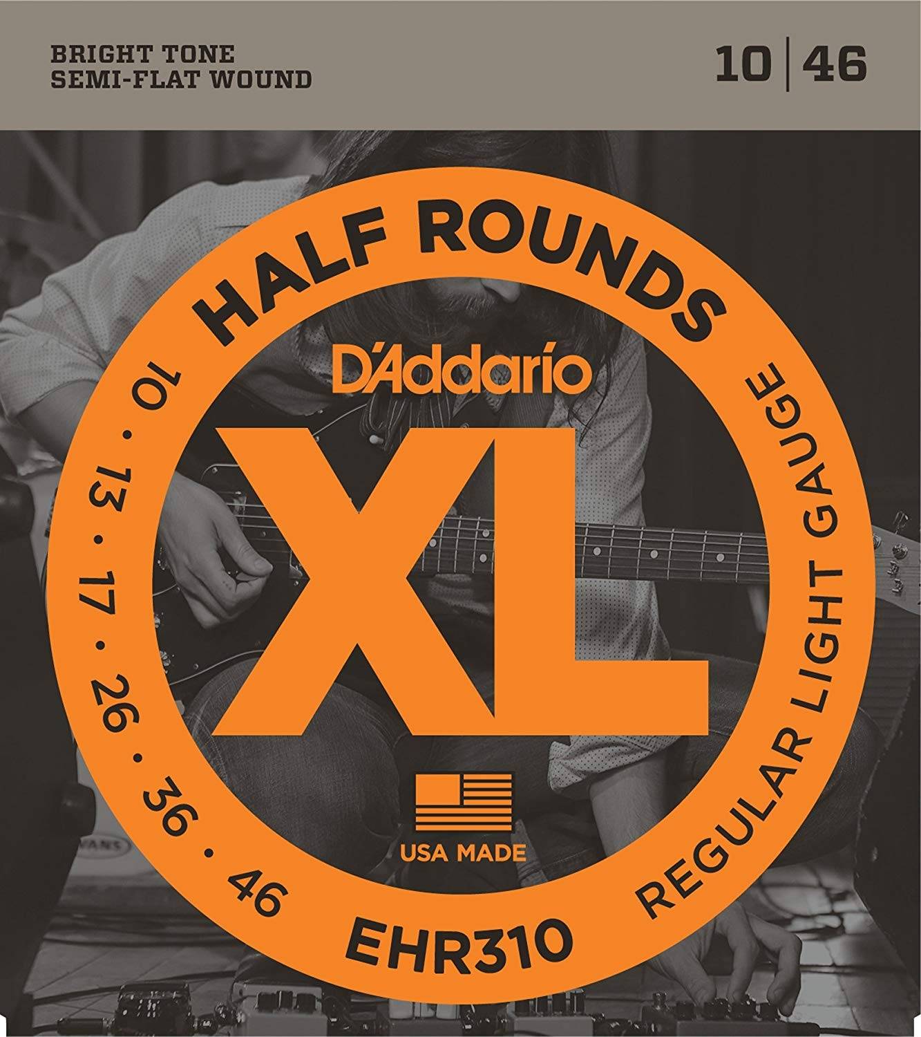 D`Addario EHR310 струны для электрогитары с полукруглой оплёткой 10-46