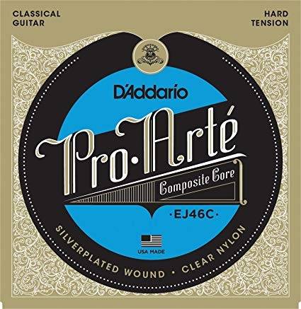 D`Addario EJ46C Pro Arte Composite Core Hard Tension струны для классической гитары с прозрачным нейлоном и посеребрённой оплёткой сильного натяжения