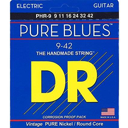 DR PHR-9 Pure Blues струны для электрогитары с обмоткой из никеля 9-42