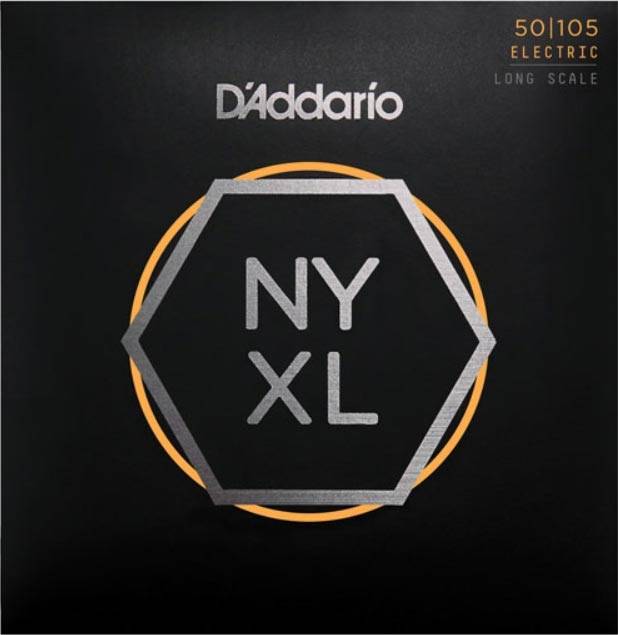 D`Addario NYXL50105 никелированные струны с защитным покрытием для четырёхструнной бас-гитары 50-105