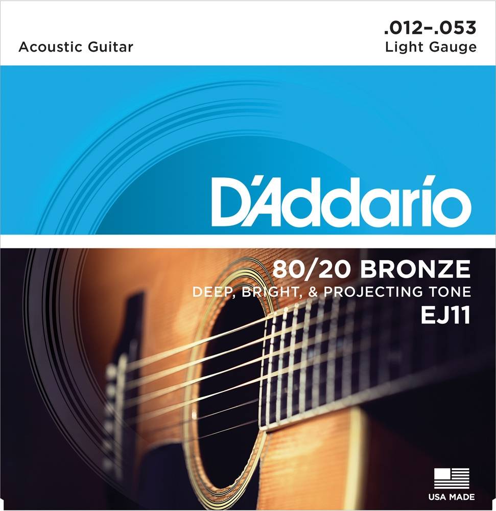 D`Addario EJ11 струны для акустической гитары из бронзы 80/20 12-53