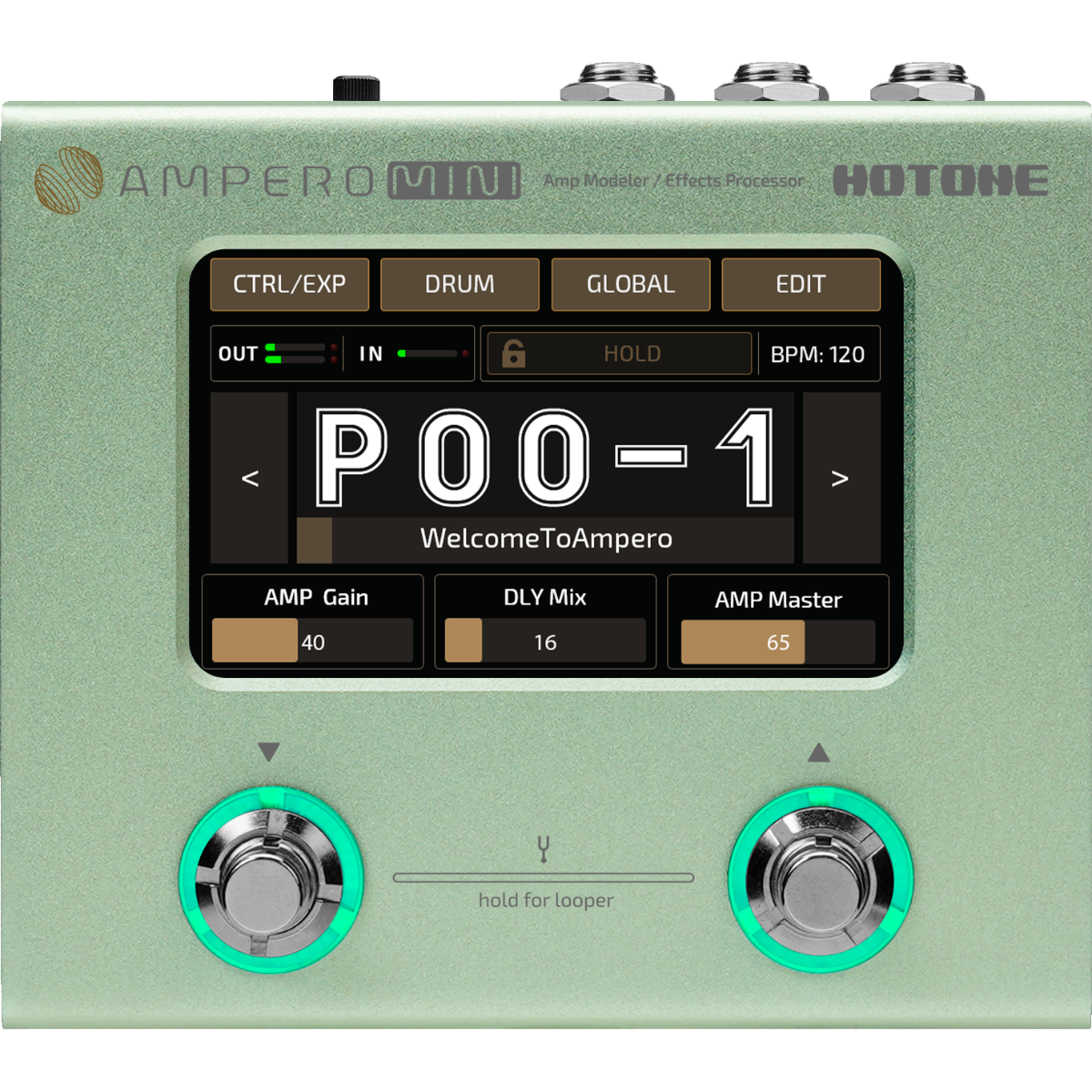 Hotone Ampero Mini MP50MC Guitar Multi Effects Processor Touch Screen Modeling IR Cabinets - гитарный процессор, русский интерфейс, глобальная версия