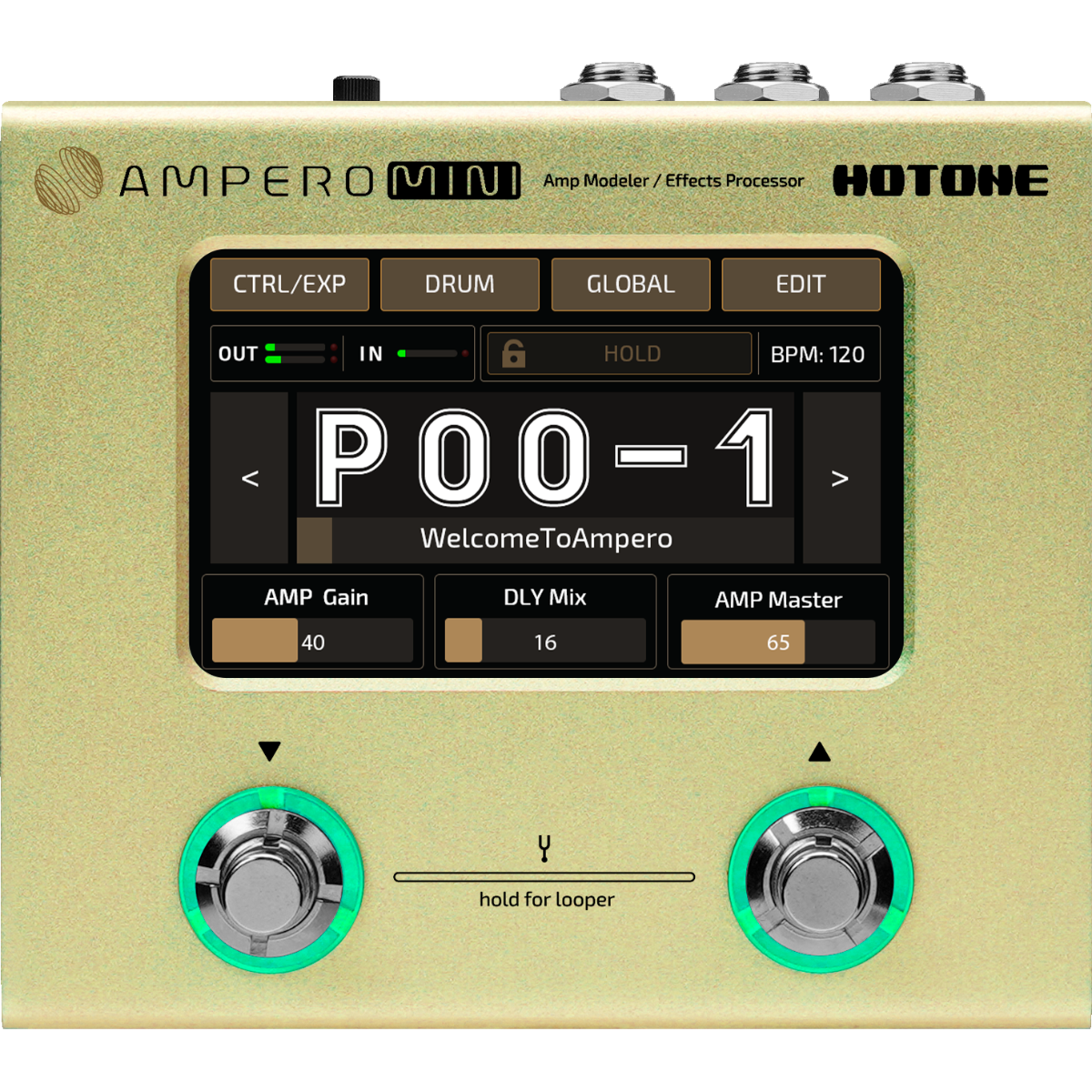 Hotone Ampero Mini MP50MT Guitar Multi Effects Processor Touch Screen Modeling IR Cabinets - гитарный процессор, русский интерфейс, глобальная версия