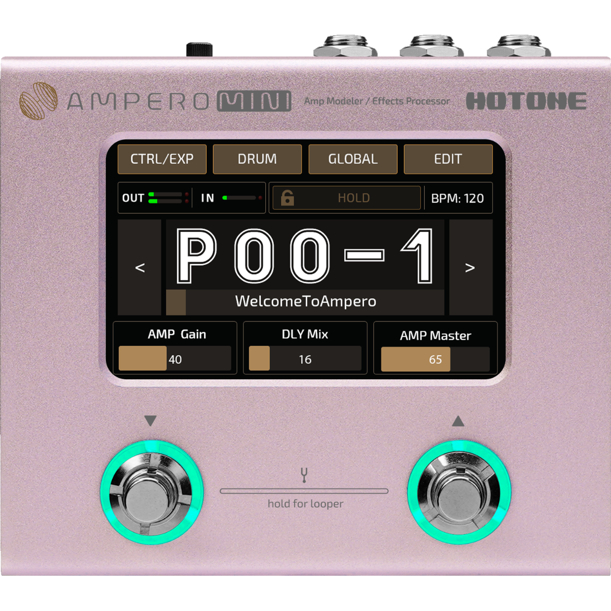 Hotone Ampero Mini MP50PT Guitar Multi Effects Processor Touch Screen Modeling IR Cabinets - гитарный процессор, русский интерфейс, глобальная версия