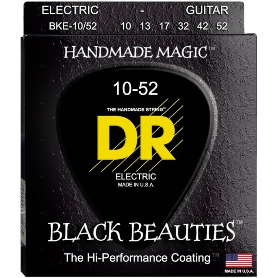 DR BKE-10/52 Black Beauties Black Coated черные струны для электрогитары с покрытием 10-52