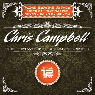 Chris Campbell Acoustic Phosphor Bronze Medium Light 12-54 - струны