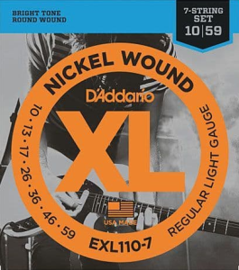 D`Addario EXL110-7 никелированные струны для семиструнной электрогитары 10-59