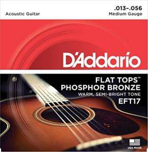 D`Addario EFT17 Flat Tops струны для акустической гитары с полуплоской оплеткой из фосфорной бронзы 13-56