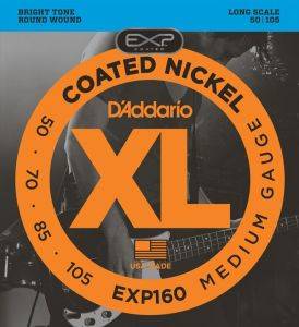 D`Addario EXP160 струны для четырёхструнной бас-гитары с защитным покрытием 50-105