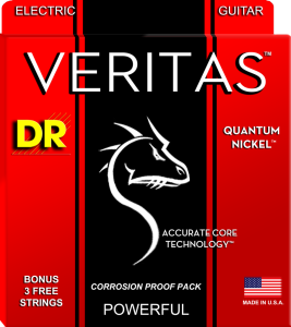 DR VTE-11 Veritas Quantum Nickel никелированные струны для электрогитары с усилением центральной жилы 11-50