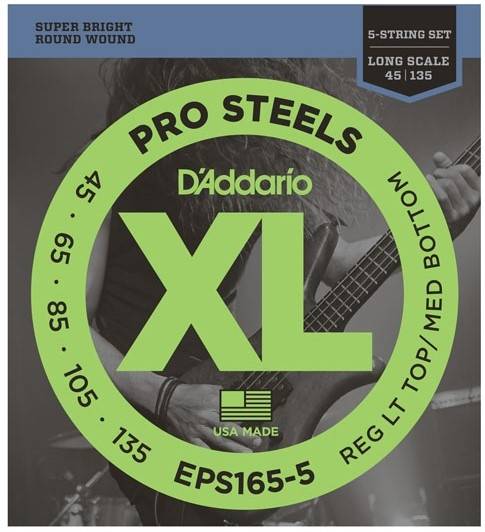 D`Addario EPS165-5 стальные струны для пятиструнной бас-гитары 45-135