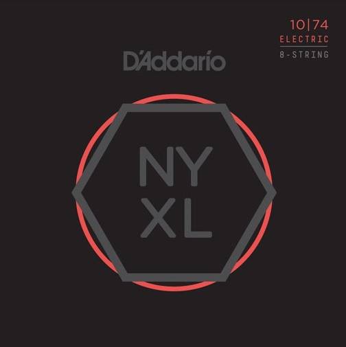 D`Addario NYXL1074 никелированные струны с защитным покрытием для восьмиструнной электрогитары 10-74