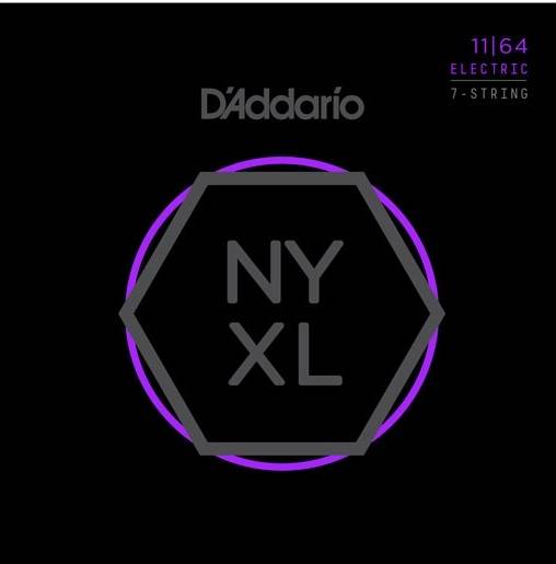 D`Addario NYXL1164 никелированные струны с защитным покрытием для семиструнной электрогитары 11-64