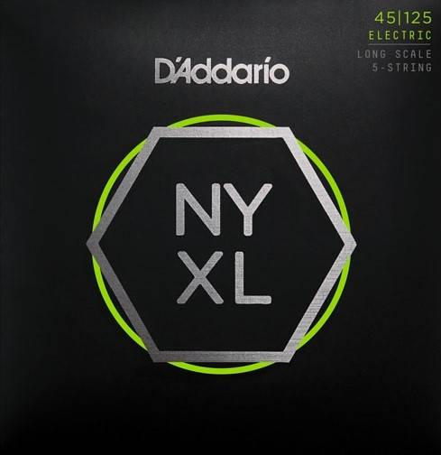 D`Addario NYXL45125 никелированные струны с защитным покрытием для пятиструнной бас-гитары 45-125