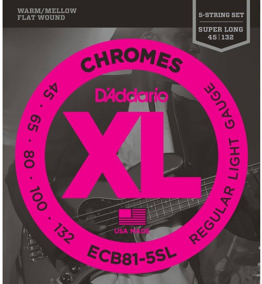 D`Addario ECB81-5SL хромированные струны для пятиструнной бас-гитары 45-132