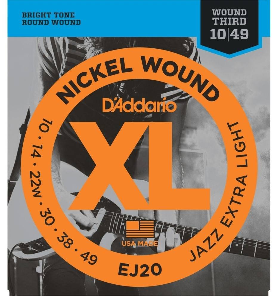 D`Addario EJ20 струны для электрогитары 10-49 (3-ья струна в оплётке)