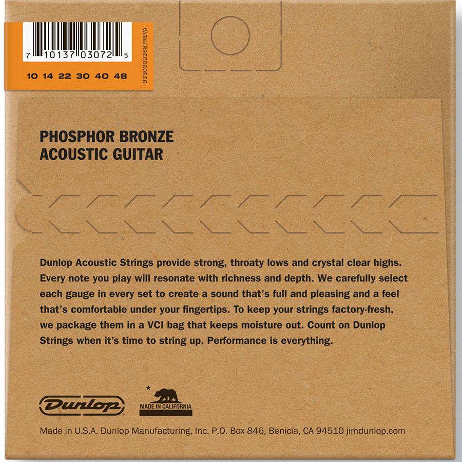 Dunlop DAP1048 струны для акустической гитары из фосфорной бронзы 10-48