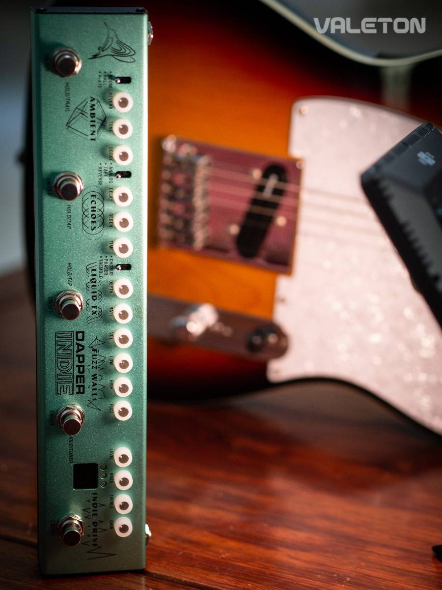 Valeton Dapper Indie — мультиэффект для электрогитары с fuzz, drive, delay, reverb, модуляцией и кабсимом