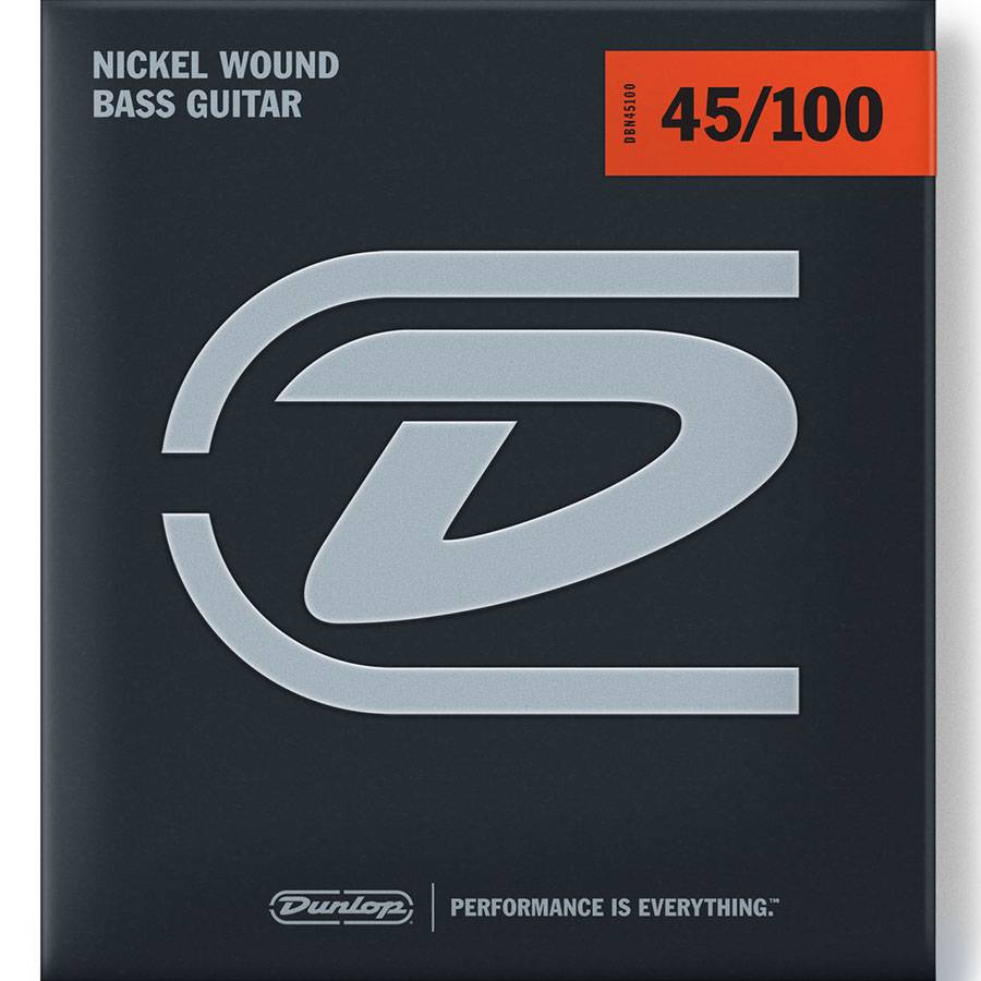 Dunlop DBN45100 Nickel Wound никелированные струны для четырёхструнной бас-гитары 45-100