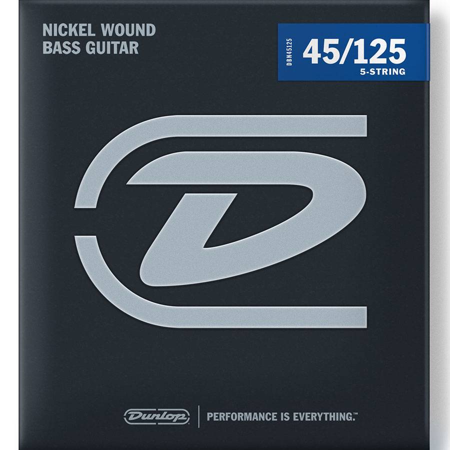Dunlop DBN45125 Nickel Wound никелированные струны для пятиструнной бас-гитары 45-125