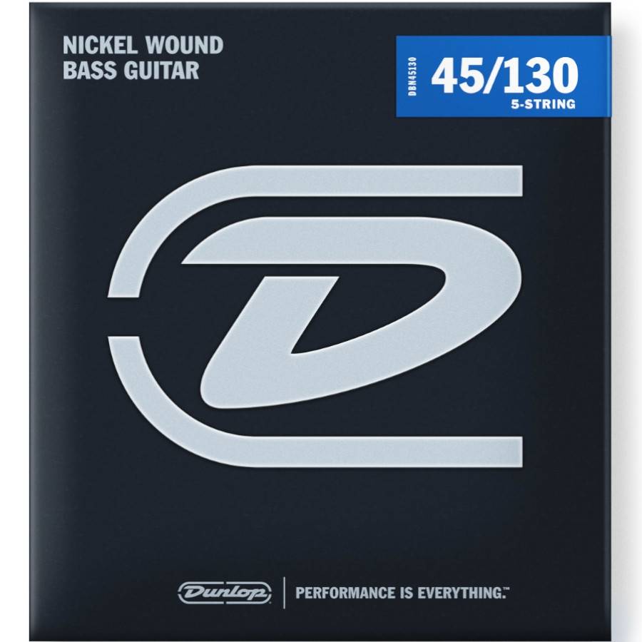 Dunlop DBN45130 Nickel Wound никелированные струны для пятиструнной бас-гитары 45-130