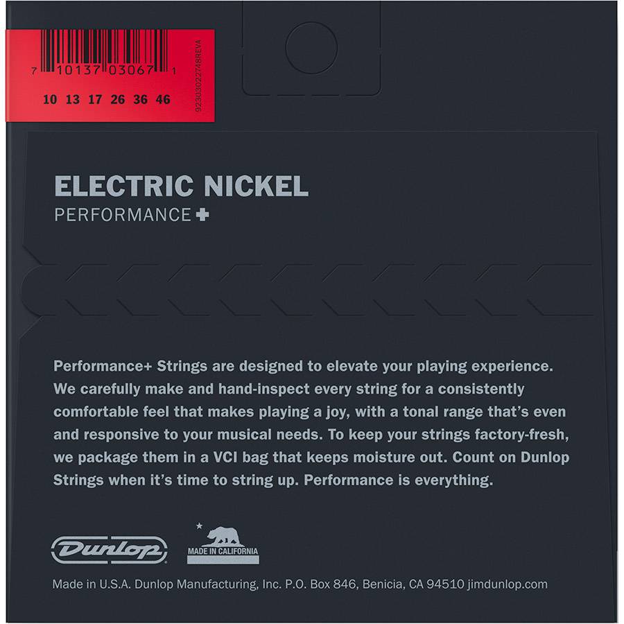 Dunlop Perfomance+ DEN1046 струны для электрогитары из никелированной стали 10-46