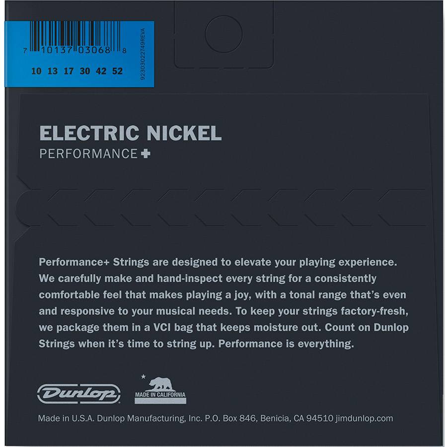 Dunlop Perfomance+ DEN1052 струны для электрогитары из никелированной стали 10-52