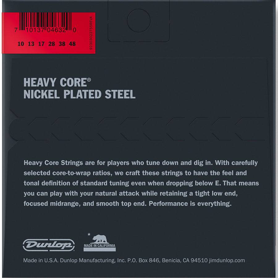 Dunlop DHCN1048 Heavy Core струны для электрогитары из никелированной стали 10-48