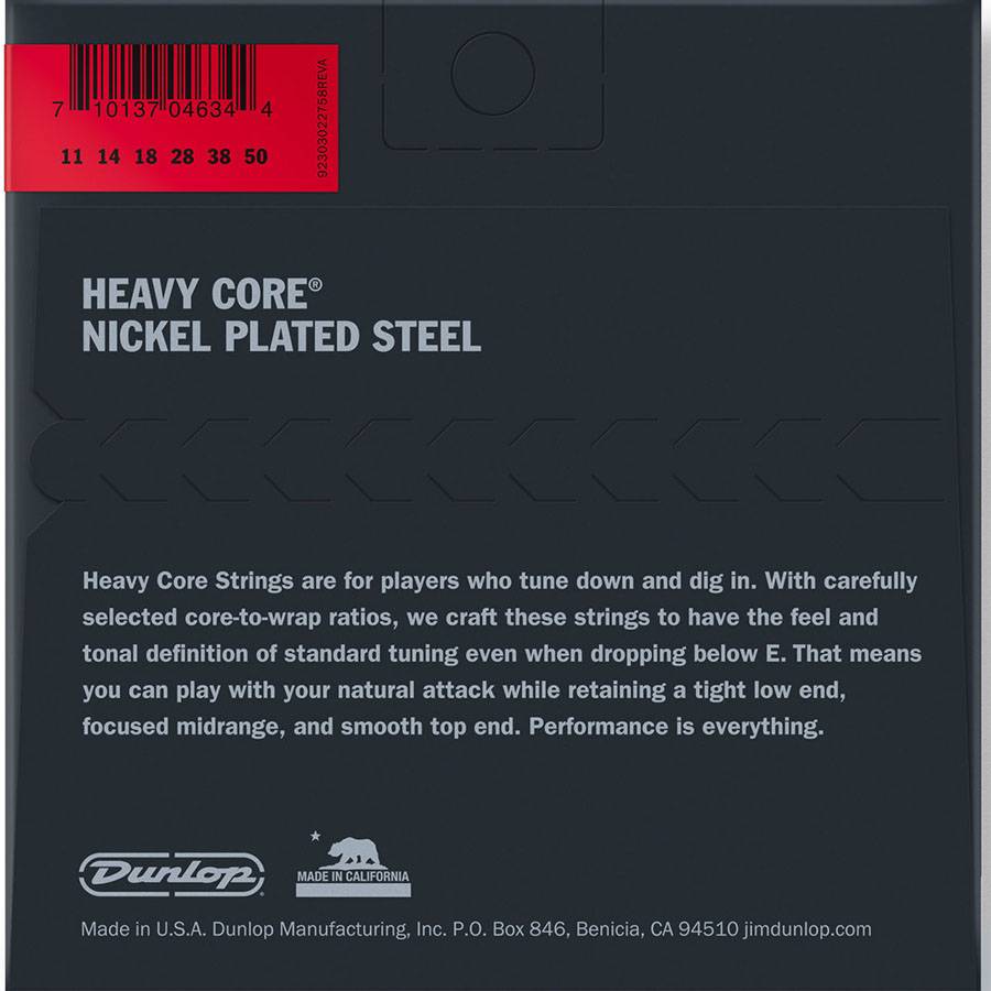Dunlop DHCN1150 Heavier Core струны для электрогитары из никелированной стали 11-50