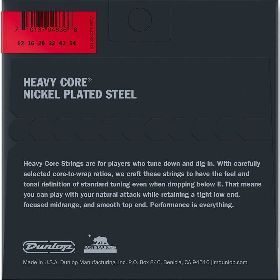 Dunlop DHCN1254 Heaviest Core струны для электрогитары из никелированной стали 12-54