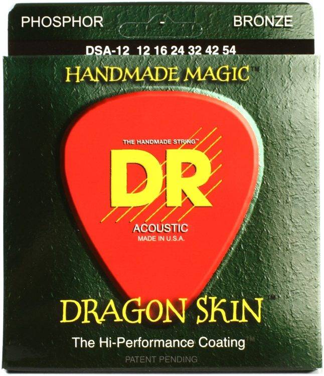 DR DSA-12 Dragon Skin Clear Coated струны с защитным покрытием для электрогитары 12-54