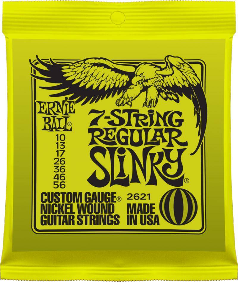 Ernie Ball 2621 Nickel Wound Regular Slinky струны для семиструнной электрогитары из никелированной стали 10-56
