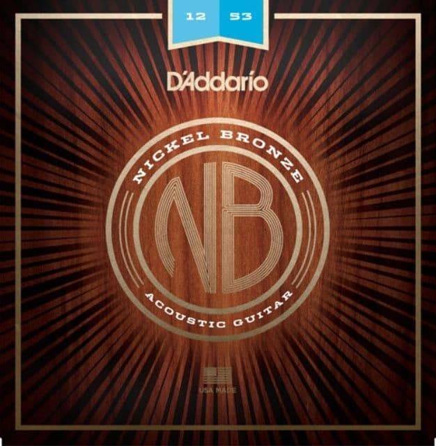 D`Addario NB1253 струны для акустической гитары из никелированной бронзы 12-53