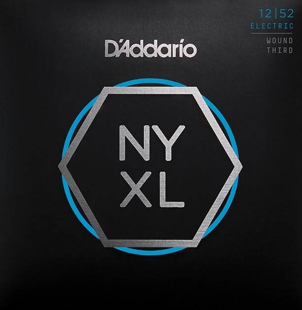 D`Addario NYXL1252W никелированные струны с защитным покрытием для электрогитары 12-52 (3-ья струна в оплётке)