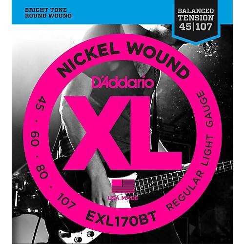 D`Addario EXL170BT никелированные струны для четырёхструнной бас-гитары со сбалансированным натяжением 45-107