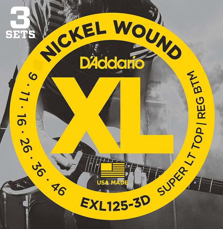 D`Addario EXL125-3D никелированные струны для электрогитары 9-46 3 комплекта