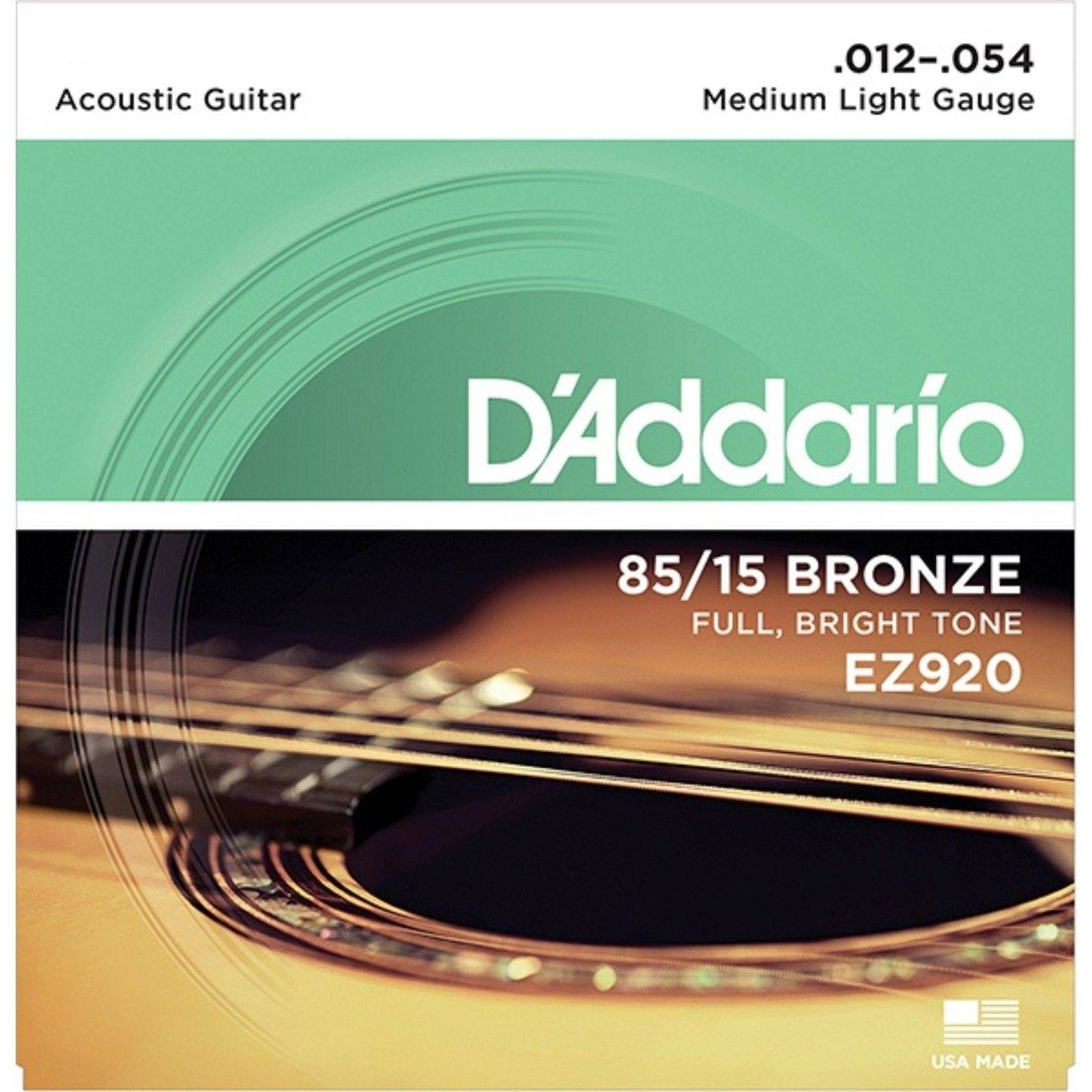 D`Addario EZ920 струны для акустической гитары из бронзы 85/15 12-54