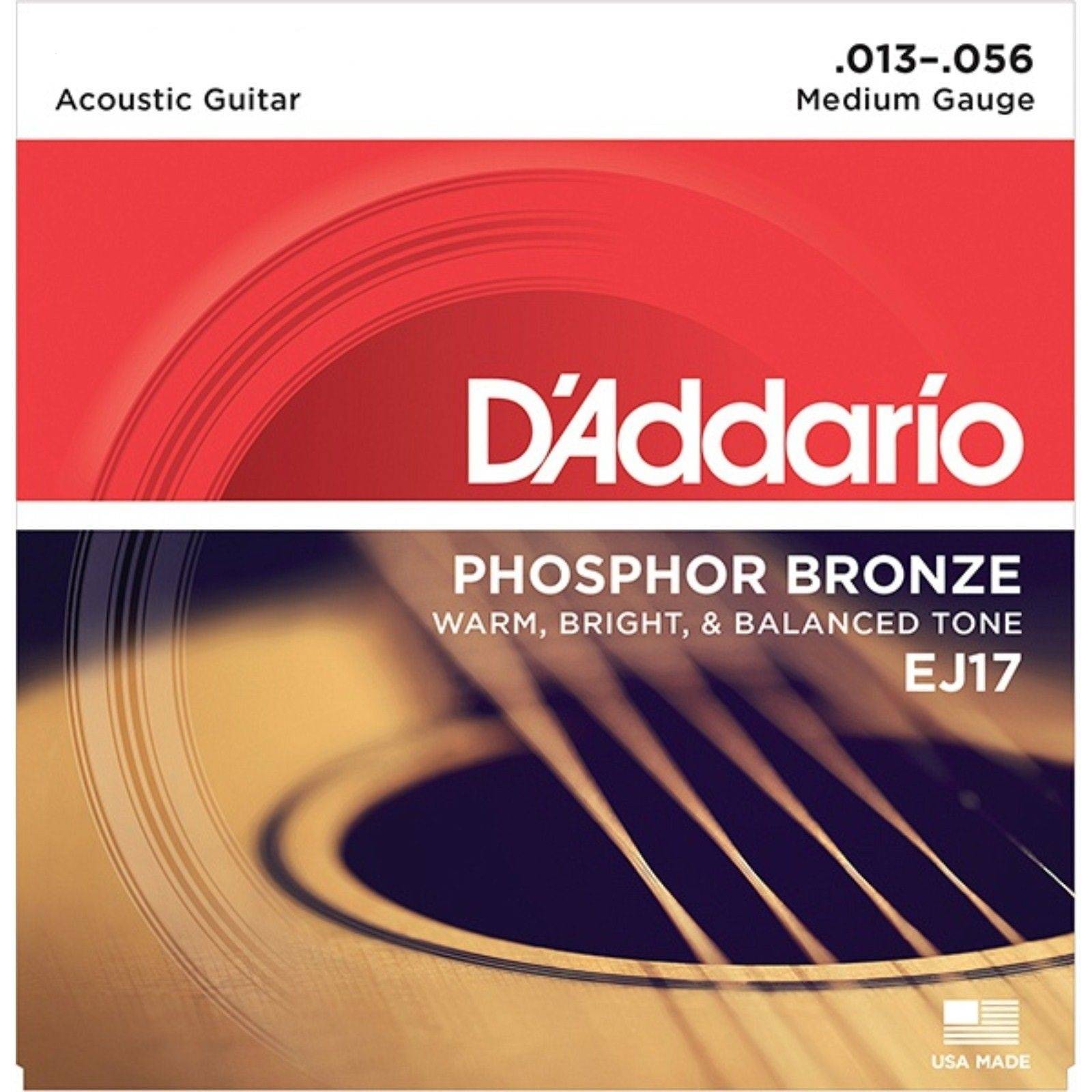 D`Addario EJ17струны для акустической гитары из фосфорной бронзы 13-56