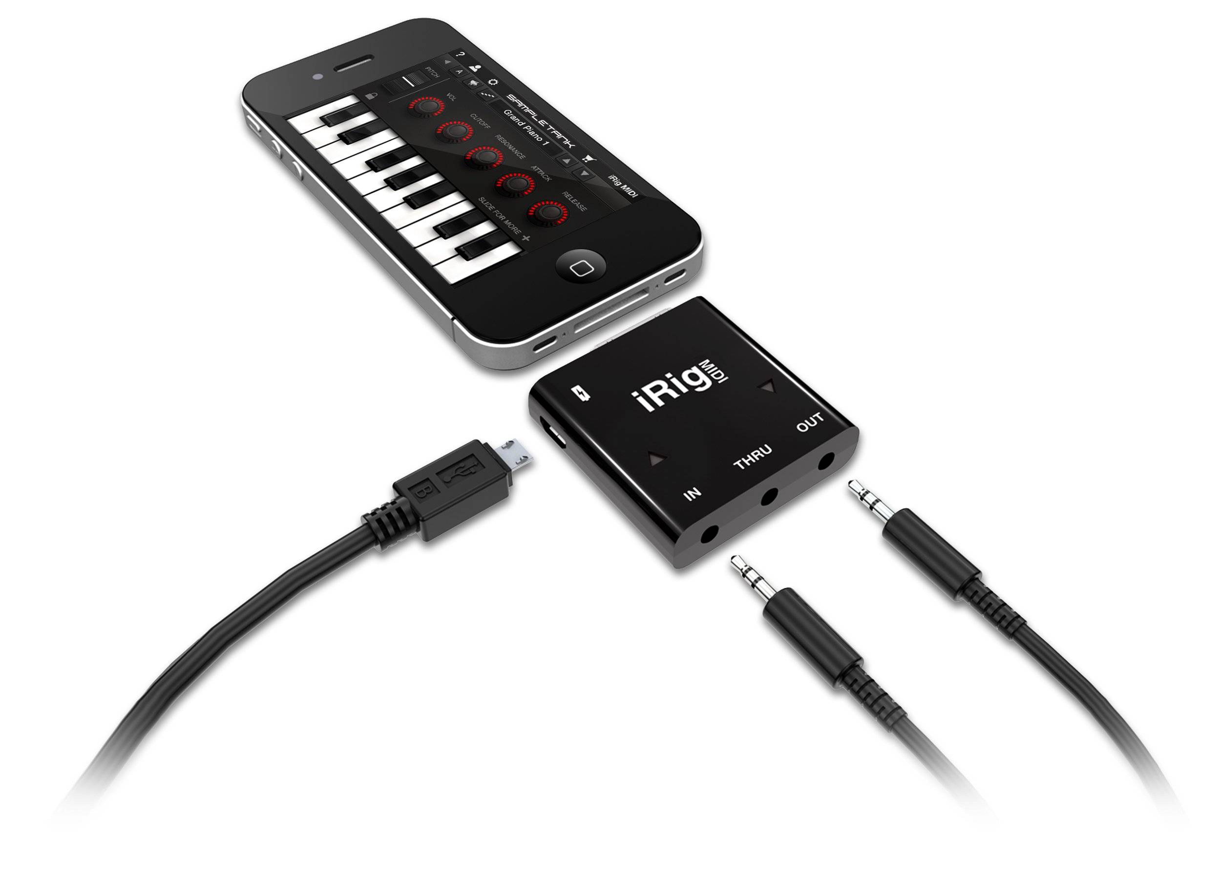 iRig MIDI - интерфейс для подключения MIDI устройств к iPhone, iPod или iPad - аксессуар для гитары