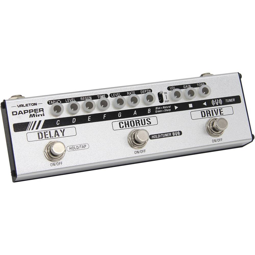 Valeton Dapper Mini — компактный мультиэффект для электрогитары с overdrive/distortion, delay, chorus, тюнером и кабсимом